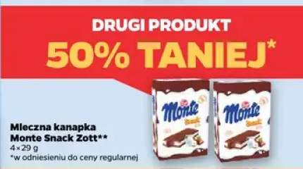 Kanapka mleczna Monte Snack 4x29 g DRUGIE -50%