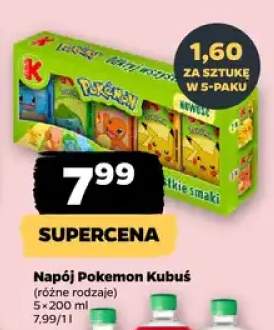 Napój Pokemon Kubuś 5x200 ml, różne rodzaje