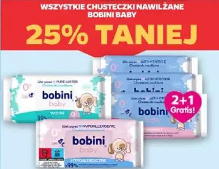 Wszystkie chusteczki nawilżane Bibini Baby -25%