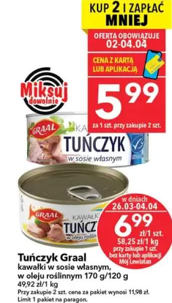 Tuńczyk kawałki w sosie własnym