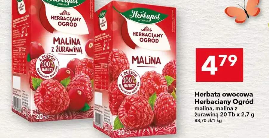 Herbata owocowa Herbaciany Ogród malina, malina z żurawiną