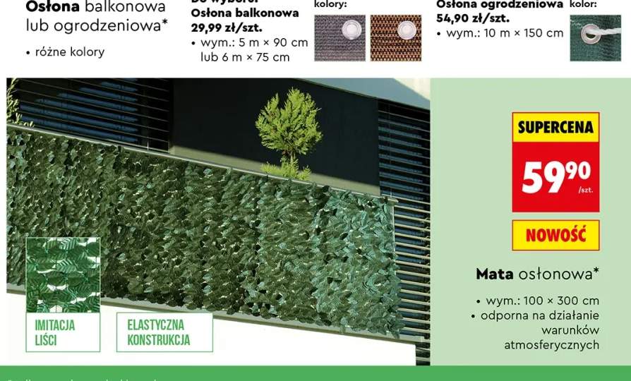 Osłona balkonowa szara