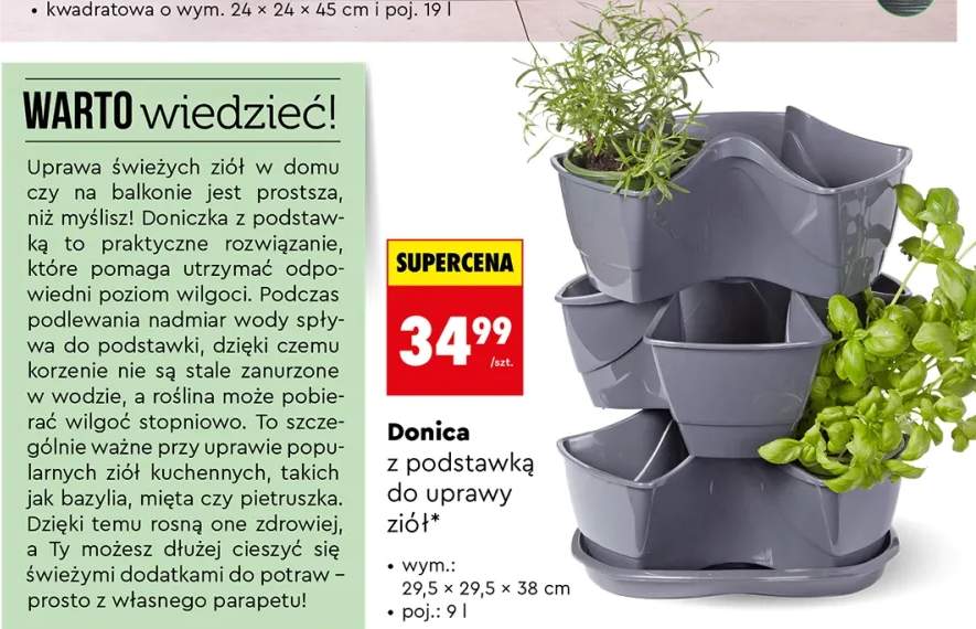 Donica z podstawką do uprawy ziół