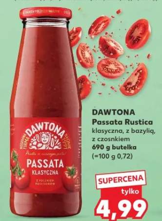 Passata Rustica klasyczna, z bazylią, z czosnkiem butelka