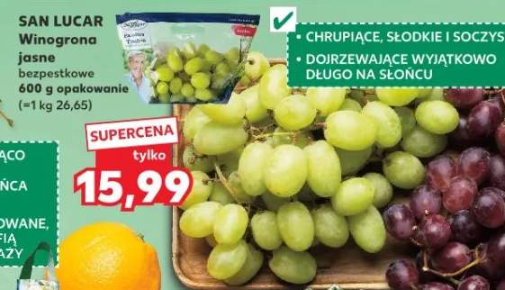 Winogrona jasne bezpestkowe