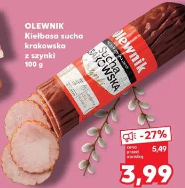 Kiełbasa sucha krakowska z szynki