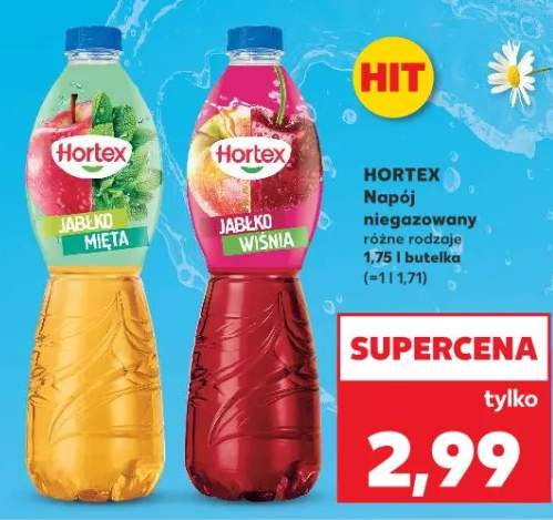 Napój niegazowany różne rodzaje jabłko-mięta, jabłko-wiśnia