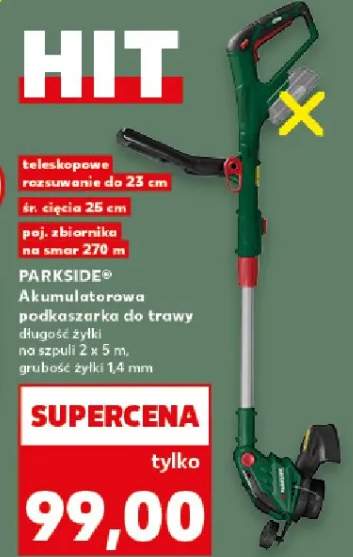 Akumulatorowa podkaszarka do trawy długość żyłki na szpuli 2 x 5 m