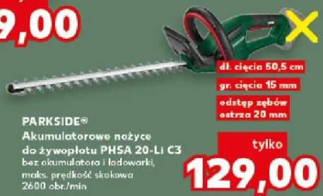 Akumulatorowe nożyce do żywopłotu PHSA 20-Li C3