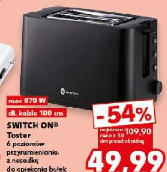 Toster 6 poziomów przyrumieniania, z nasadką do opiekania bułek