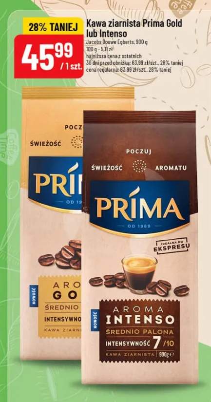 Kawa ziarnista lub intenso Jacobs Douwe Egberts