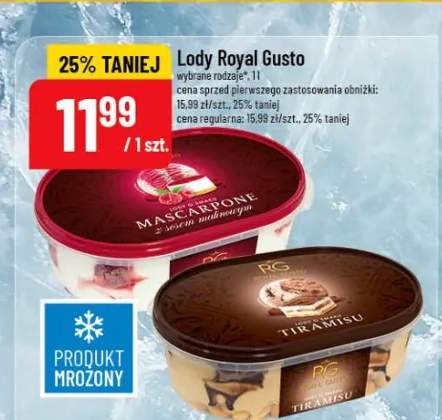 Lody Royal Gusto wybrane rodzaje