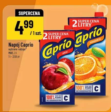 Napój Caprio wybrane rodzaje