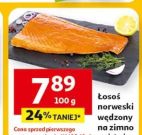 Łosoś norweski wędzony na zimno w plastach