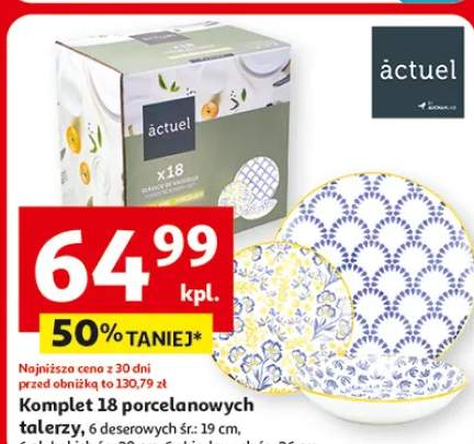 Komplet 18 porcelanowych talerzy