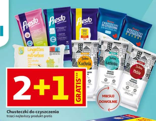 Chusteczki do czyszczenia, trzeci najtańszy produkt gratis