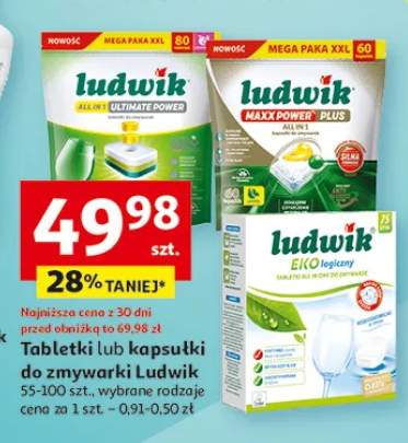 Tabletki lub kapsułki do zmywarki Ludwik, 55-100 szt., wybrane rodzaje