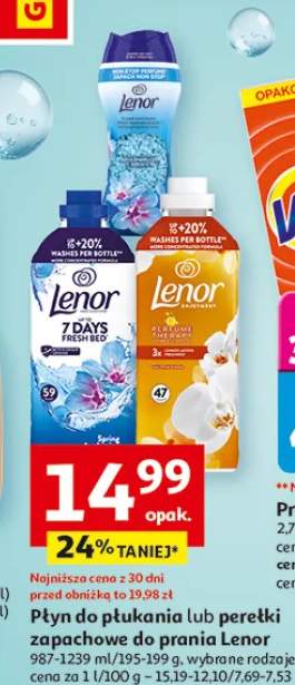 Płyn do płukania lub perełki zapachowe do prania, 987-1239 ml/195-199 g, wybrane rodzaje