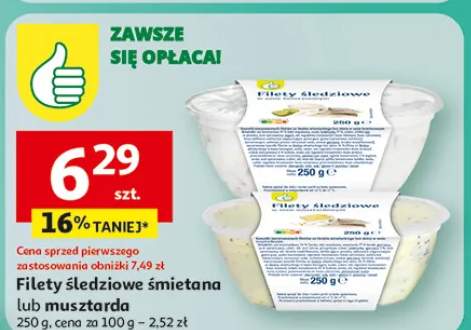 Filety śledziowe śmietana lub musztarda