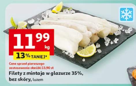 Filety z mintaja w glazurze 35%, bez skóry, luzem