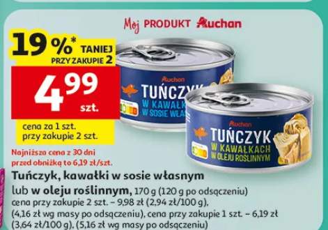 Tuńczyk kawałki w sosie własnym lub oleju roślinnym