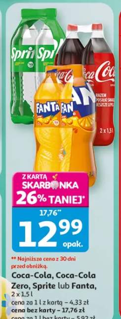 Napój Coca-Cola, Coca-Cola Zero, Sprite lub Fanta