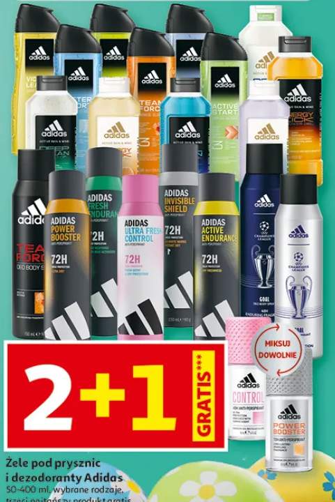 Żele pod prysznic i dezodoranty Adidas