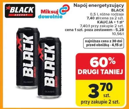 Napój energetyzujący różne rodzaje