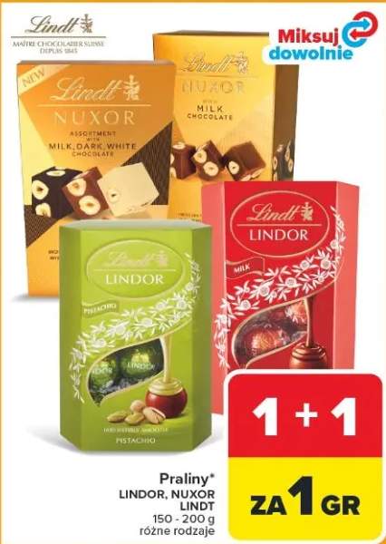 Praliny Lindor, Nuxor, Lindt
