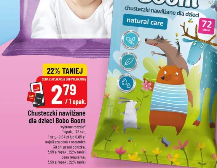 Chusteczki nawilżane dla dzieci natural care