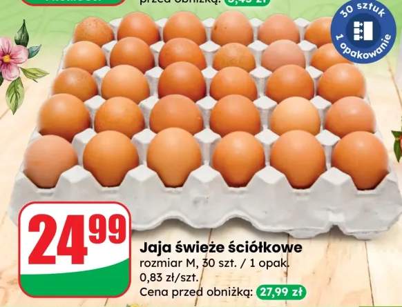 Jaja świeże ściółkowe rozmiar M, 30 szt. / 1 opak.