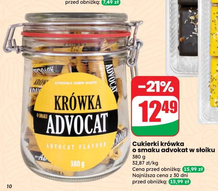 Cukierki krówka o smaku advokat w słoiku