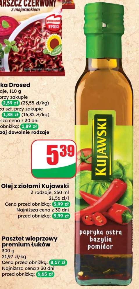 Olej z ziołami papryka ostra bazylia pomidor 3 rodzaje