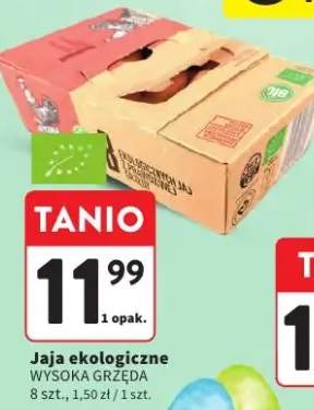 Jaja ekologiczne wysoka grzęda 8 szt., 1,50 zł / 1 szt.