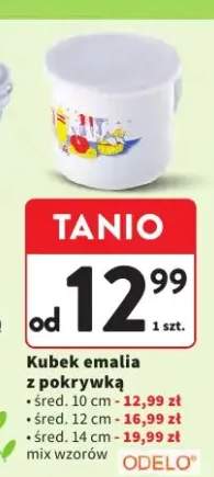 Kubek emalia z pokrywką śred. 14 cm