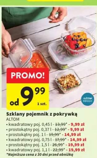 Szklany pojemnik z pokrywką prostokątny