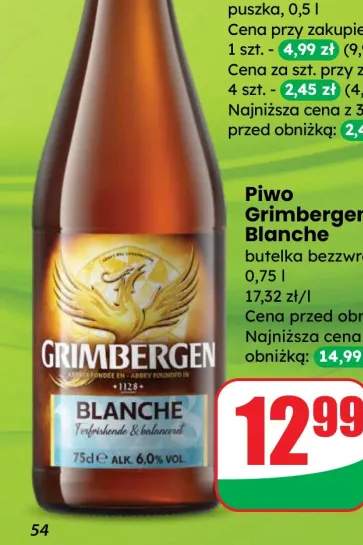 Piwo Grimbergen Blanche butelka bezwrotna