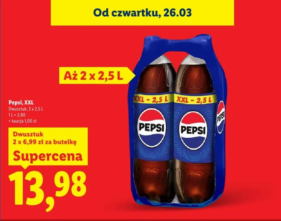 Napój gazowany Pepsi XXL 2x2,5 l