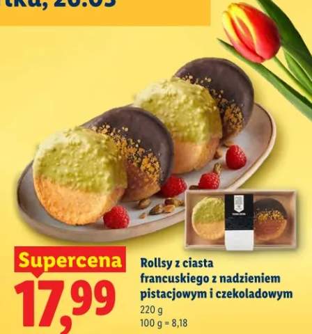 Rollsy z ciasta francuskiego z nadzieniem pistacjowym i czekoladowym