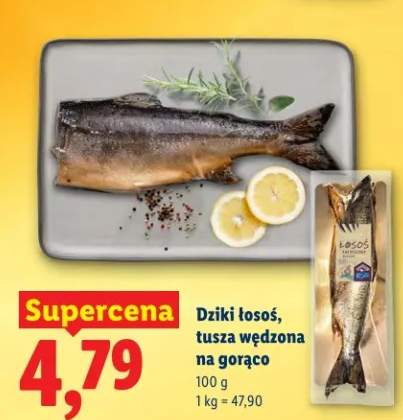 Dziki łosoś, tusza wędzona na gorąco