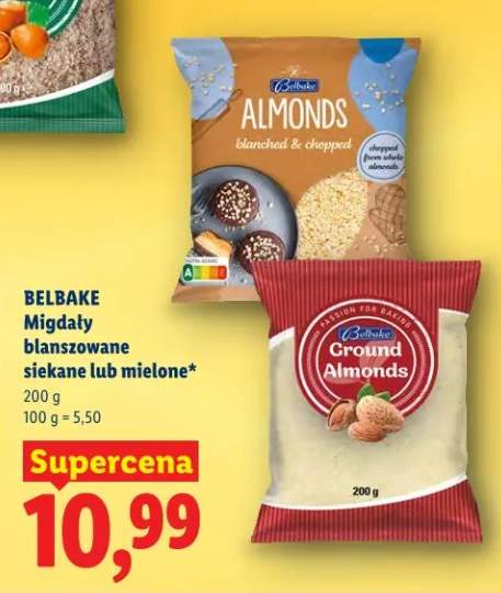 Migdały blanszowane siekane lub mielone