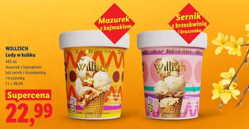 Lody w kubku sernik z brzoskwinią i kruszonką