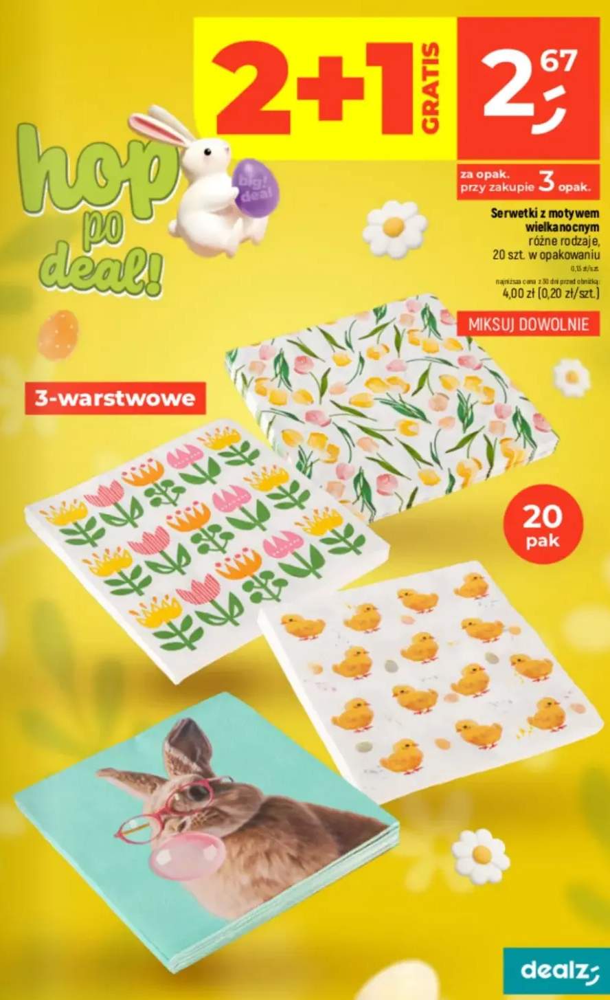 Serwetki z motywem wielkanocnym różne rodzaje