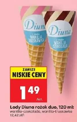 Lody rożek duo wanilia-czekolada