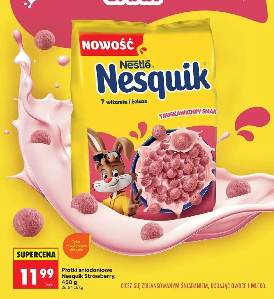 Płatki śniadaniowe Nesquik Strawberry truskawkowy smak