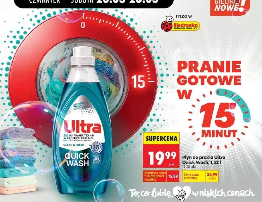 Żel do prania tkanin w krótkich cyklach Quick Wash Clean & Fresh