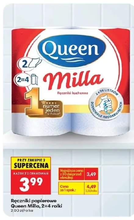 Ręczniki papierowe Milla, 2=4 rolki