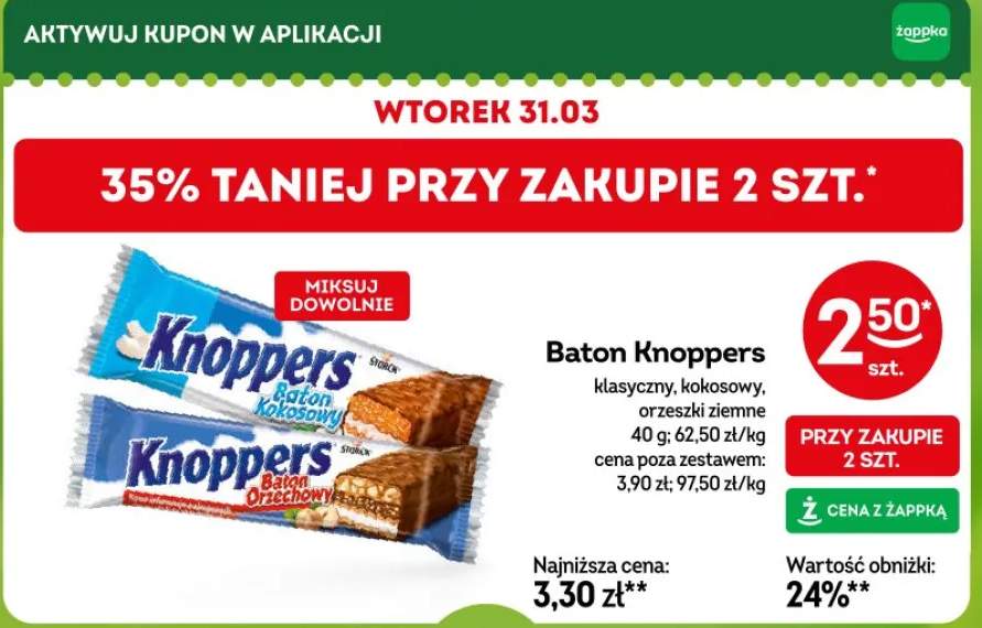 Baton klasyczny, kokosowy, orzeszki ziemne