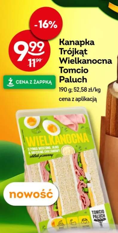 Kanapka Trójkąt Wielkanocna Tomcio Paluch