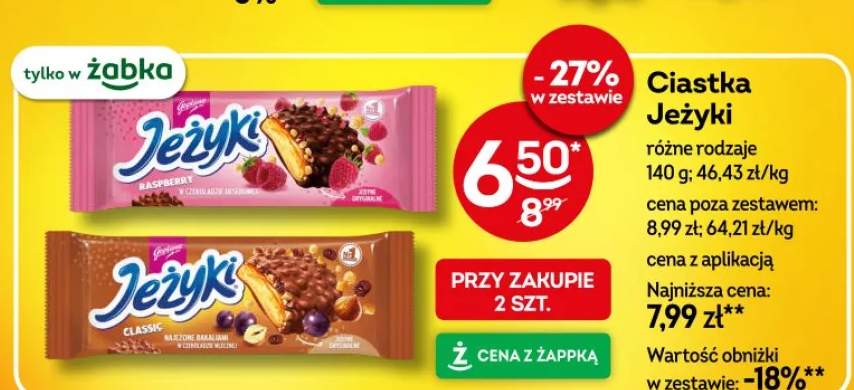 Ciastka Jeżyki różne rodzaje